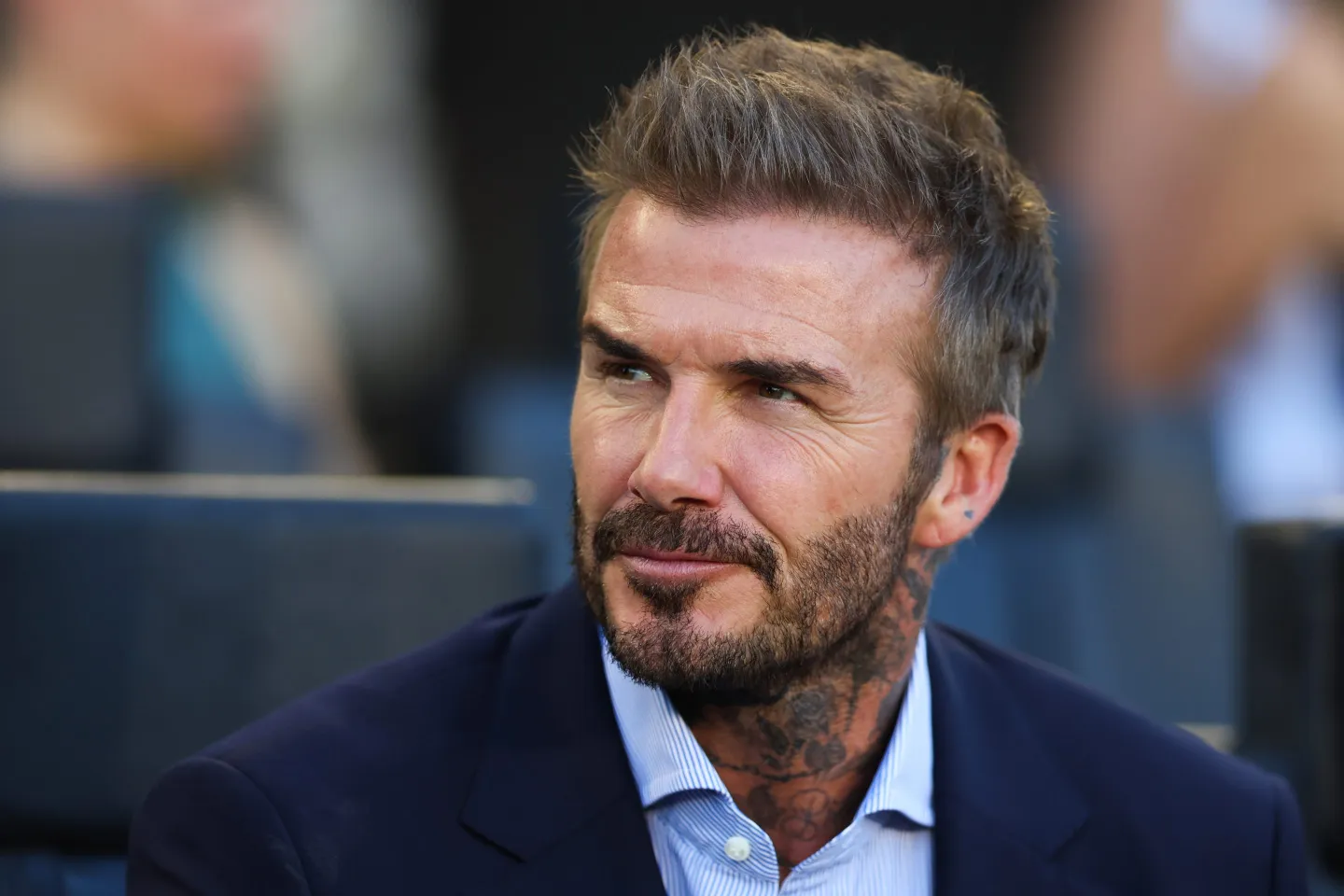 David Beckham with his parents, Ted and Sandra Beckham.