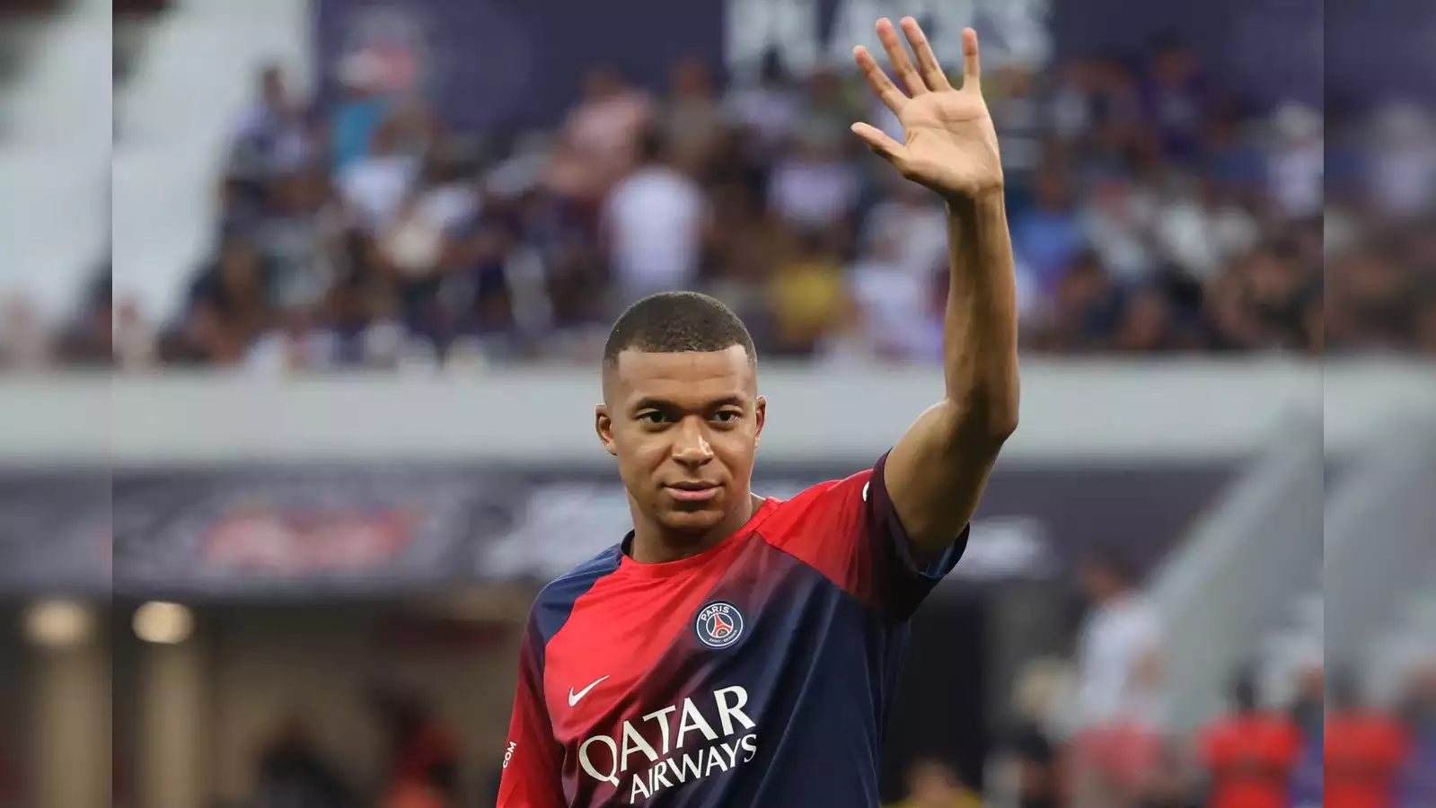Kylian Mbappé celebrates scoring for France in 2016.